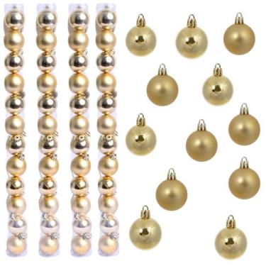 Imagem de Enfeite Natalino 48 Bolas Brilho Fosco Árvore Natal Kit Prático Decora