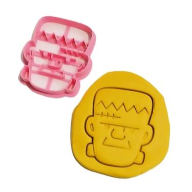 Imagem de Cortador de biscoito Frankenstein de Halloween T3D – Forma assustadora para biscoitos, fondant, biscoitos e guloseimas de festa de Halloween