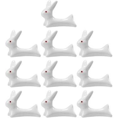Imagem de Pauzinhos Descanso, Descanso de Pauzinhos de Cerâmica, 10pcs Suporte de Pauzinho de Coelho Mini Coelho Fofo Pauzinhos de Cerâmica Descanso Rack Suporte de Pincel de Caligrafia Pauzinho Colher Descanso