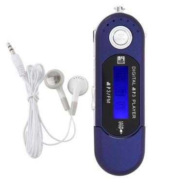 Imagem de Leitor MP3 Sorandy Mini USB 2.0 portátil com rádio FM azul