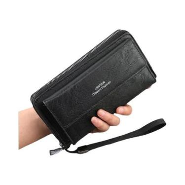 Imagem de Carteira Masculina De Couro PU De Grande Capacidade Com Vários Slots P