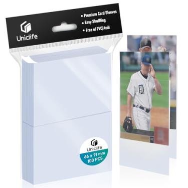 Imagem de Uniclife 100 peças de capas espessas para cartões colecionáveis Toploaders ultra transparentes para cartões padrão de beisebol, protetores de cartões para esportes, cartas MTG, cartas de futebol,