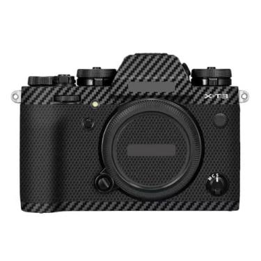 Imagem de X-T3 Adesivo de capa de câmera antiarranhões para FujiFilm X-T3 Película protetora de câmera decalques XT3 (fibra de carbono preto)