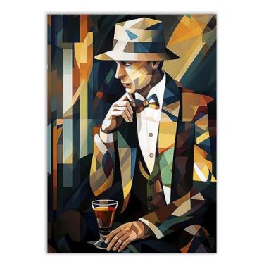 Imagem de Placa Decorativa Mafioso Bebida Bar Ilustração Geométrica Decoração Poster Quarto Sala