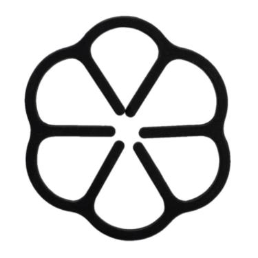 Imagem de Descanso de Silicone Para Panela Flor Preto