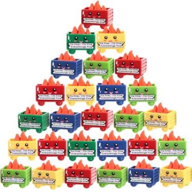 Imagem de Arrowbash Conjunto de 60 peças de resina em forma de lixo para presente I'm Fine Everything's Fine sinal emocional acessórios de mesa equipe empregado agradecimento presente para enfermeira chefe