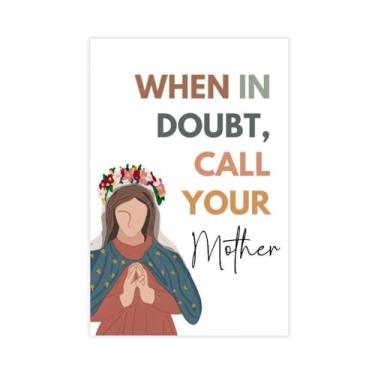 Imagem de KERAXL Pôster Mother Mary, pôster de sala de aula católica, arte de parede católica, pôster escolar católica, decoração católica, pôster católico, arte mariana sem moldura estilo 12 x 18 polegadas (30