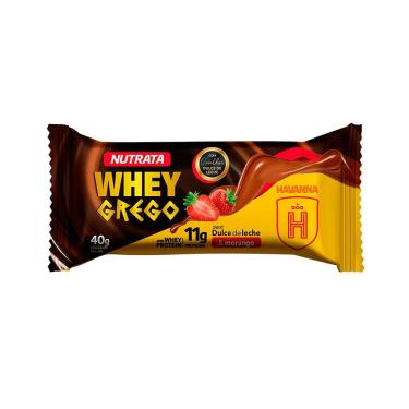 Imagem de Barra de Proteína Whey Grego Bar Nutrata Sabor Dulce De Leche e Morango Havanna com 11g de Proteína 40g