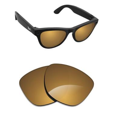 Imagem de Alphax Lentes de reposição polarizadas para óculos de sol Ray-Ban Skyler RW4014 52 mm (Gen2) | Redução de brilho | Corte de precisão, Espelhado dourado flare