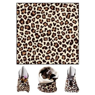 Imagem de Bolsa de tecido e capa protetora de lente de câmera DIERJIFU Leopard