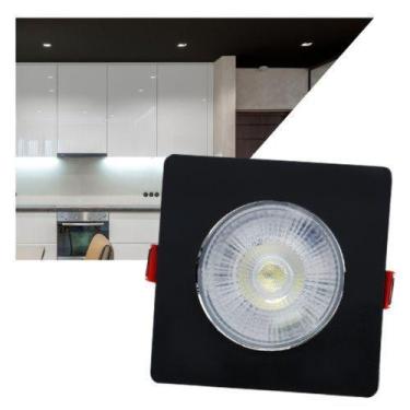 Imagem de Spot embutir quadrado abs 6w bivolt led preto 6.500k - BLUMENAU ILUMIN