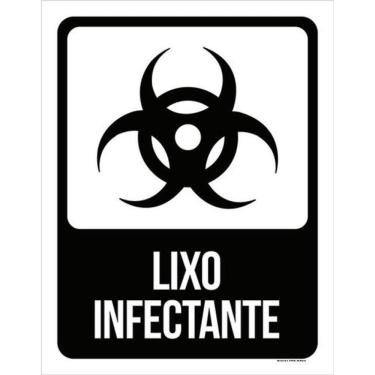 Imagem de Kit 5 Placas Sinalização - Preta Lixo Infectante