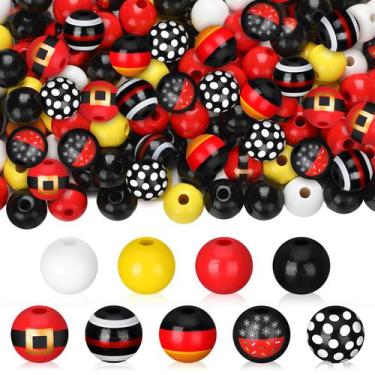 Imagem de Craft Beads Connvoice 240 unidades de madeira de Natal 16 mm - Cinnvoi