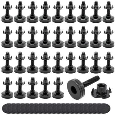 Imagem de laffoonparts 32 pacotes de 3/20.3 cm-16 pés de nivelamento ajustáveis com kit de porca em T, adequado para mesas, armários, cadeiras, sofás, bancadas de trabalho e outros móveis resistentes