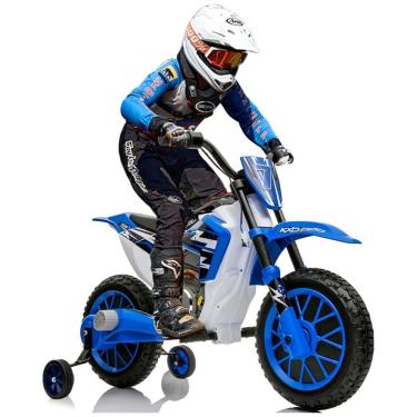 Imagem de Moto Elétrica Infantil a Bateria 12V com Suspensão Atinge até 5 km por hora, Idade Rec...