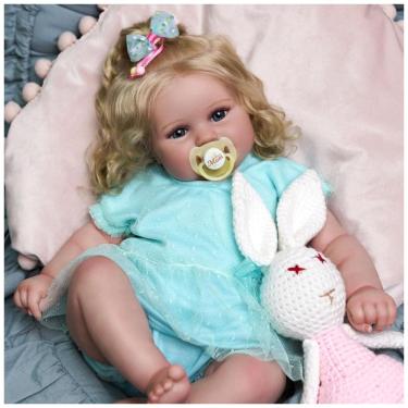 Imagem de Bebê Recém-Nascido Newborn,Bonecas Realistas JIZHI Reborn de 50 cm: Pele e Cabelo Natur...
