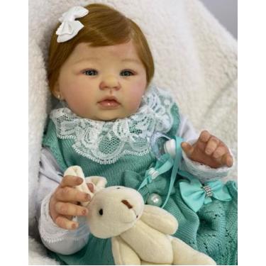 Imagem de Bebê Reborn Menina C . Fio A Fio, Realista Premium Ruiva, Enxoval Comp