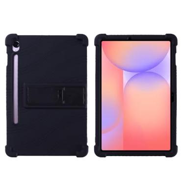 Imagem de QYiiD Capa para Galaxy Tab S10 FE 2025/ S9 FE 5G 2023 27.7 cm SM-X520 X526B X510 X516B, capa protetora de silicone leve para crianças, à prova de choque, preta