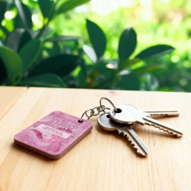 Imagem de Kit 100 Chaveiros Outubro Rosa MDF  Lembrancinha Conscientização - Del