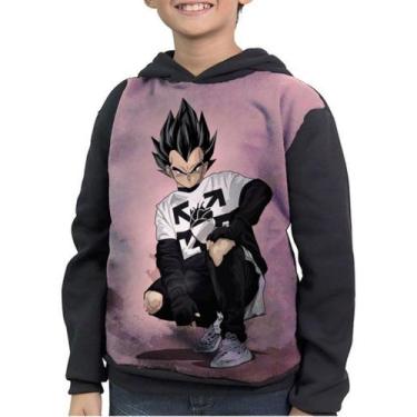 Imagem de Moletom Infantil Dragon Ball Vegeta Fanart Fan Art - smoke, Preto, 2