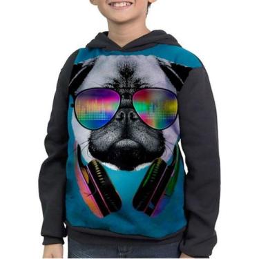 Imagem de Moletom Infantil Dj Cachorro Dj Pug - smoke, Preto, 14
