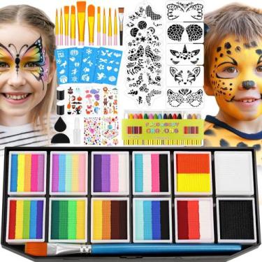 Imagem de Kit de pintura facial Jollidecor Professional com bolo dividido de 12 