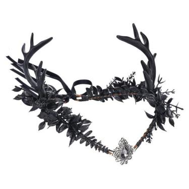 Imagem de Bandana MOSTORY Black Flower Antler Crown para mulheres