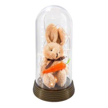 Imagem de Luminária Infantil Coelhinho Da Páscoa Coelho De Pelúcia Base Ouro - A