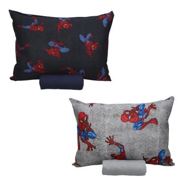 Imagem de Kit 2 Jogos Cama 100% Algodão Spider Homem Aranha Solteiro