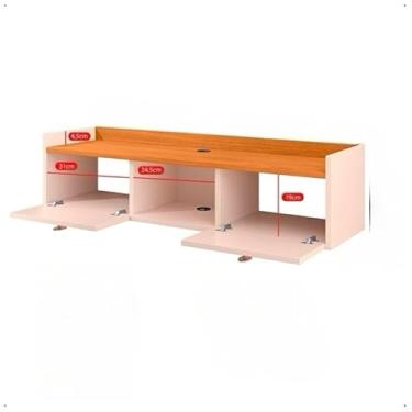 Imagem de RACK BANCADA COM PORTAS 0,90 VEGAS 1.10 COPA TVs 42Polegas Sala Quarto 90 * 27 * 51cm(Vegas 0,90 Off/cinam)