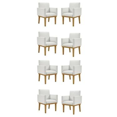 Imagem de Kit 08 Cadeiras Decorativa Reforçada Oferta Balaqui Linho Cor:linho Bege