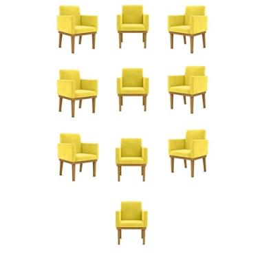 Imagem de Kit 10 Poltronas Decorativa Reforçada Oferta - Salão Cor:amarelo