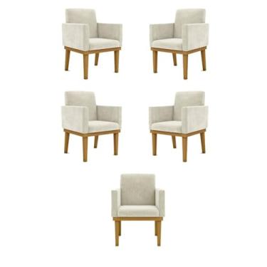 Imagem de Kit 05 Poltronas Decorativa Reforçada Oferta - Balaqui Decor Cor:bege