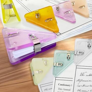 Imagem de Conjunto de 10 clipes triangulares de plástico, fichário de 5 cm, grampos de papel de grande capacidade, clipes de canto de arquivo para escritório, escola, uso doméstico e negócios, bom para guardar
