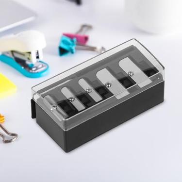 Imagem de Apontador de lápis de sobrancelha portátil – Ferramenta de maquiagem de orifício duplo para lápis de sobrancelha e delineador, compacto e adequado para viagens