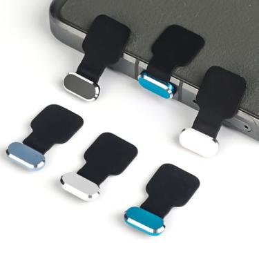 Imagem de Para iPhone série 15 liga material à prova de poeira plugue impermeável telefone porta de carregamento universal plugue de metal, Universal code, Liga de aço, Sem Pedra Preciosa