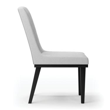 Imagem de Cadeira Sala De Jantar Base Madeira Preto Kit 4 Sofia Linho D03 - D'rossi Cor Cinza