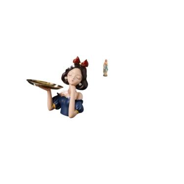 Imagem de Fenteer Estátua Moderna de Resina Da Princesa Virgem Maria, Porta-chaves, Bandeja, Armazenamento de Doces Multiuso, Ornamento Decorativo para Mesa, Escultura