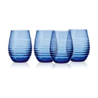 Imagem de Mikasa Copos de vinho Ciara 510.3 g Vermelho Branco Sem Haste, Conjunto de 4, Cobalto