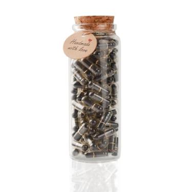 Imagem de QIDSJCCBD Letras em cápsula, mensagem em uma garrafa, presente de vidro para amantes, lembrancinhas, carta de amor, presentes de Natal (cor preta, 110 peças)