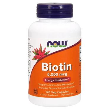 Imagem de Biotin 5 mg (5,000 mcg) 120 Caps. Now Foods