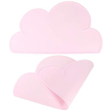 Imagem de Zerodis Jogos Americanos para Bebês, Jardinagem Doméstica, Ferramentas de Cozinha, Jogo Americano de Alimentação Com Formato de Nuvem, Pacote Com 2 para Bebês e Crianças, 27 X 47,5 Cm, para, (Rosa)