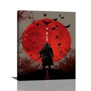 Imagem de Samurai blindado japonês arte de parede moderna japonesa guerreiro japonês, decoração de parede em tela de Bushido oriental asiática, pintura, impressão, arte, decorações emolduradas, presentes para