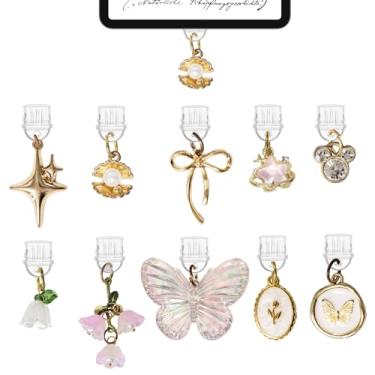 Imagem de 10 peças de acessórios fofos para Kindle - design de borboleta/estrela/flor, plugues de poeira tipo C compatíveis com portas de carregamento do Kindle e do telefone, acessórios para amantes de livros