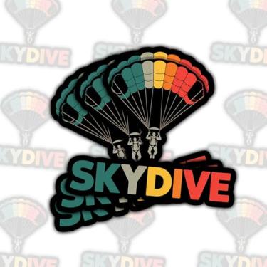 Imagem de 3 adesivos coloridos de paraquedas para paraquedas, decalques de vinil de paraquedas para esportes radicais para laptop, caderno, diário, garrafa de água, para-choques de carro, presente para