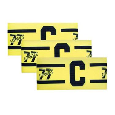 Imagem de Kit 3 Braçadeira Faixa Capitão 77 Impressão Digital Fechamento tiras a