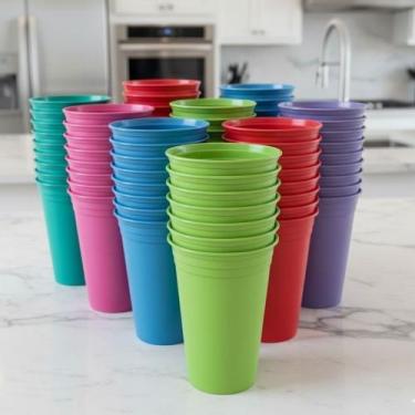 Imagem de Kit 50 unid Copo Plastico Resistente para Festa 300ml - Reutilizavel -