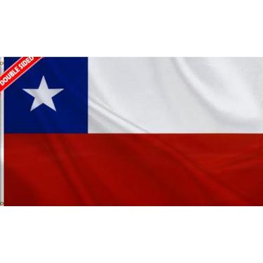 Imagem de HVATLTL Bandeira de barco do Chile com 3 camadas dupla face, 30 x 45 cm, nylon 220D resistente, cores vivas, bandeiras náuticas chilenas com 2 ilhós de latão para barco, quadriciclo, caminhão