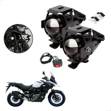 Imagem de Kit Farol de Milha LED U5 Moto Suzuki DL 650 V Strom Super Brilho 6000