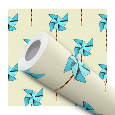 Imagem de Papel de Parede Vinílico Cata Vento Azul Quarto Criança 2m - DELIQUADR